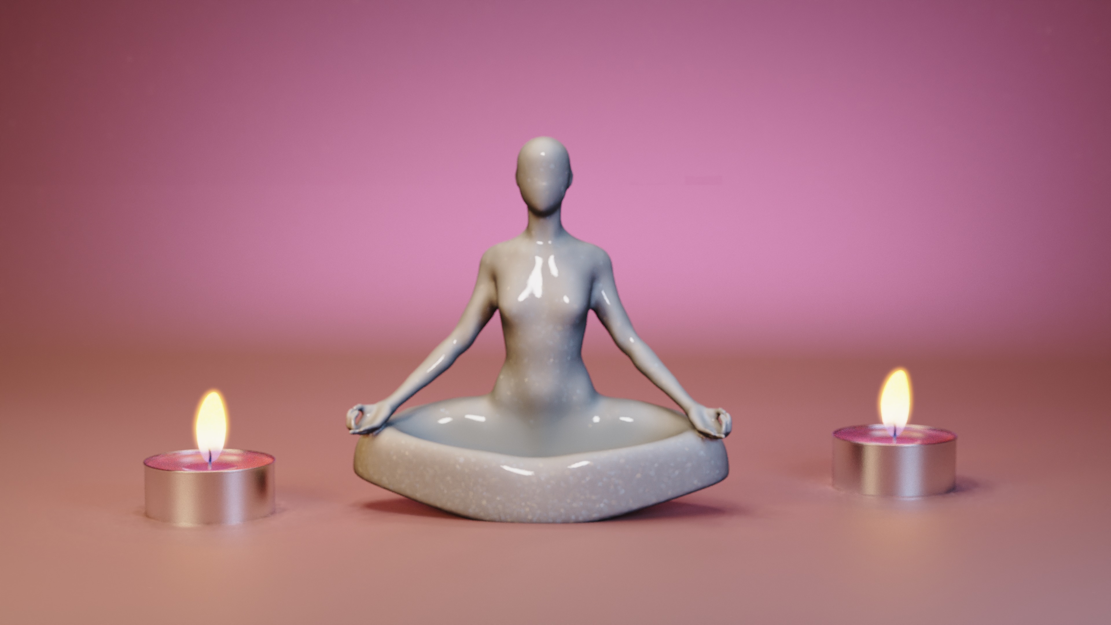 Minimalist Yoga Pose 3D Model Zen Meditation Woman Sculpture 3D print model_9