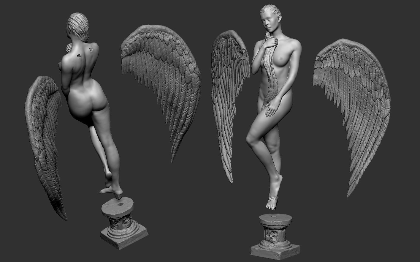 Angel Statue 3D print model_18