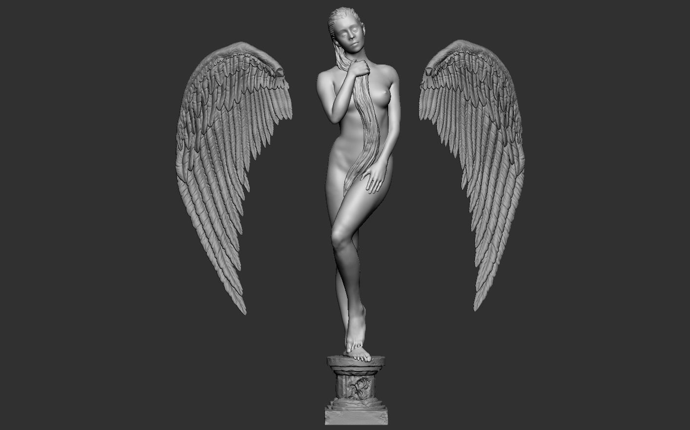 Angel Statue 3D print model_16
