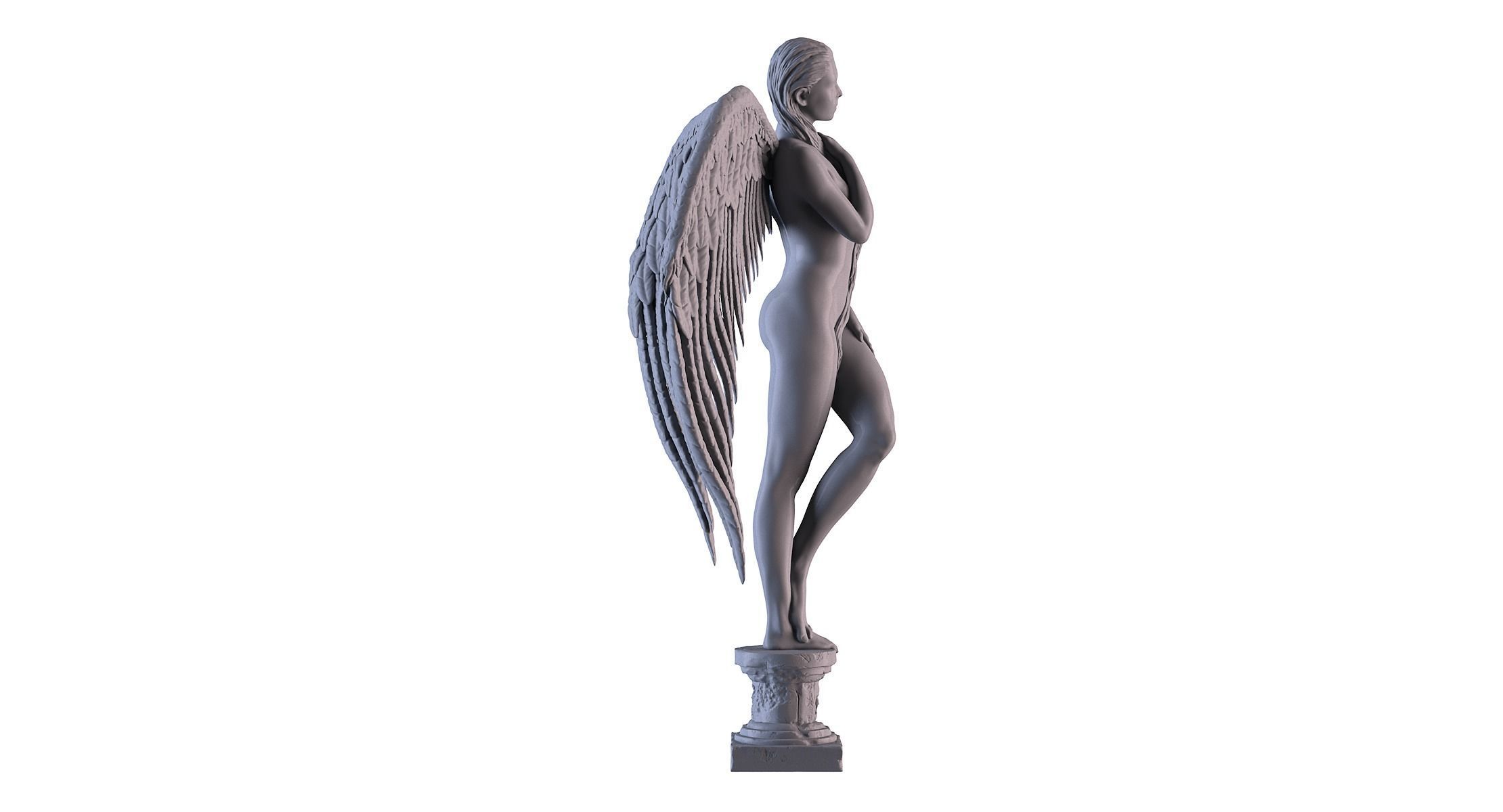 Angel Statue 3D print model_3