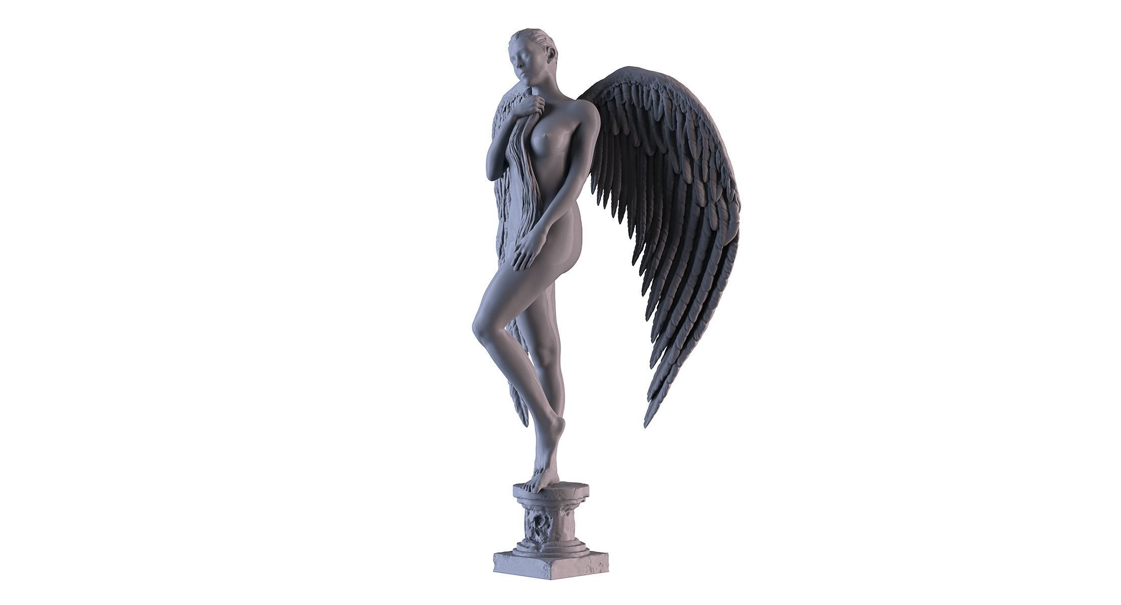 Angel Statue 3D print model_8