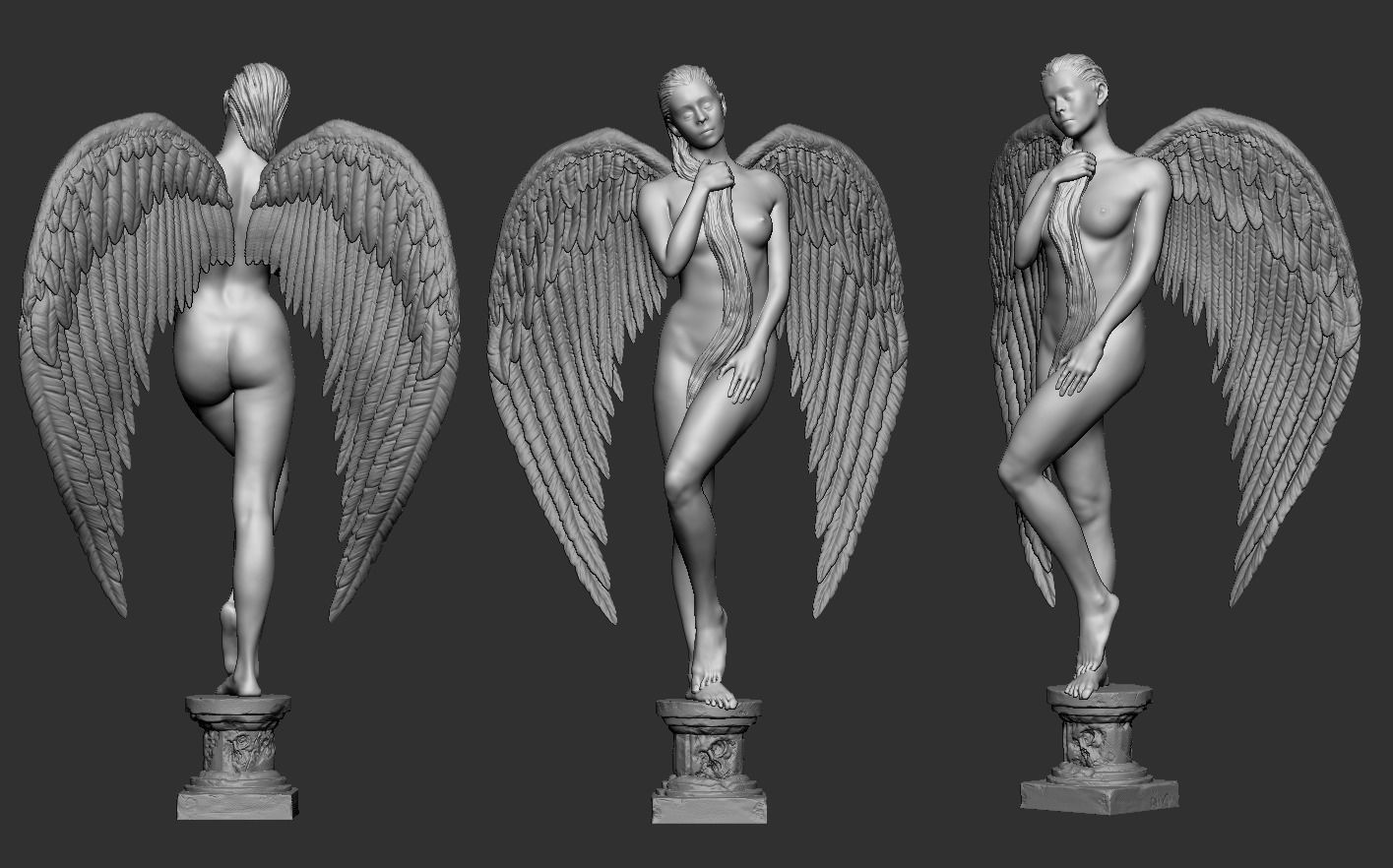 Angel Statue 3D print model_10