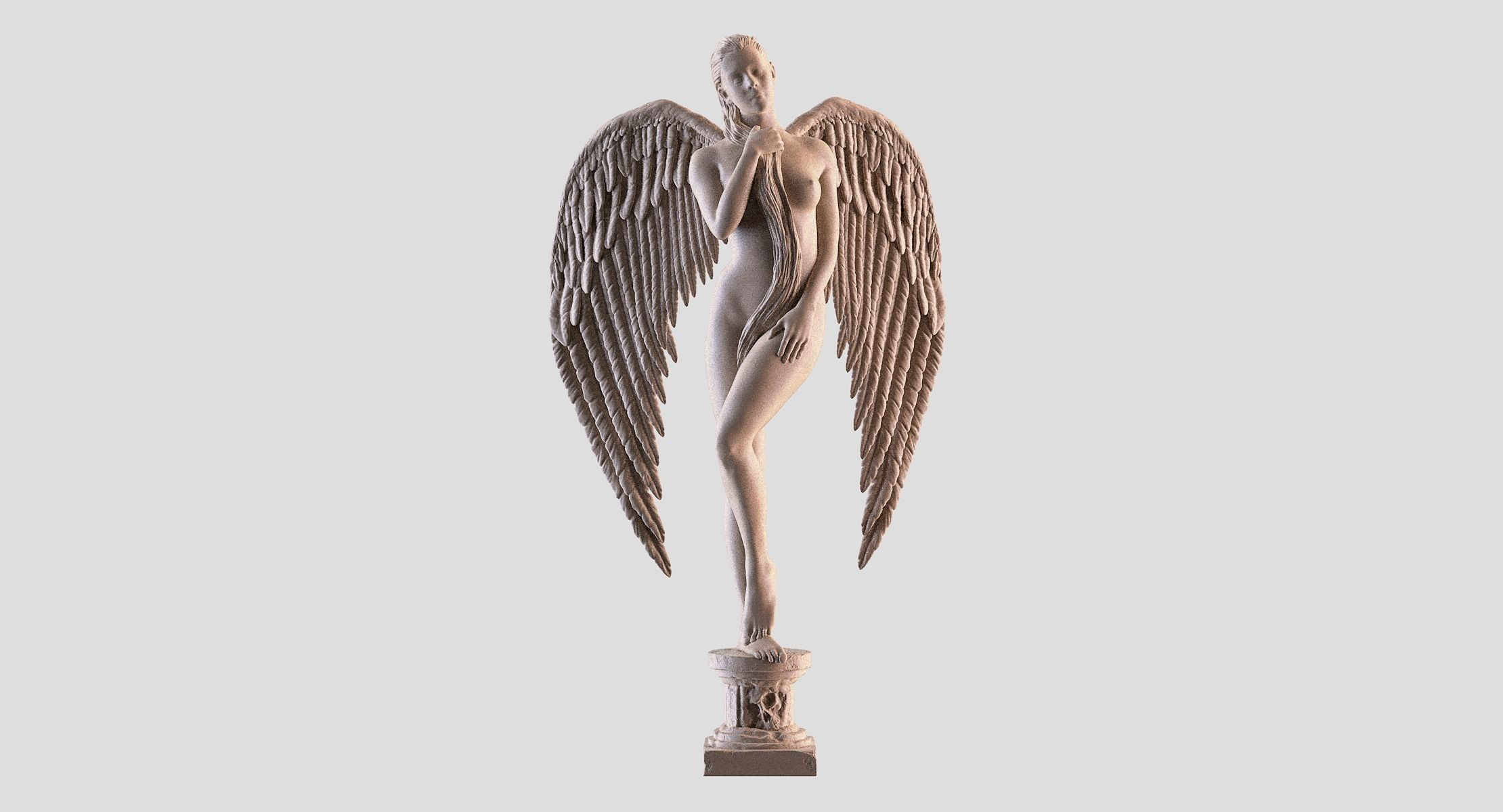 Angel Statue 3D print model_9
