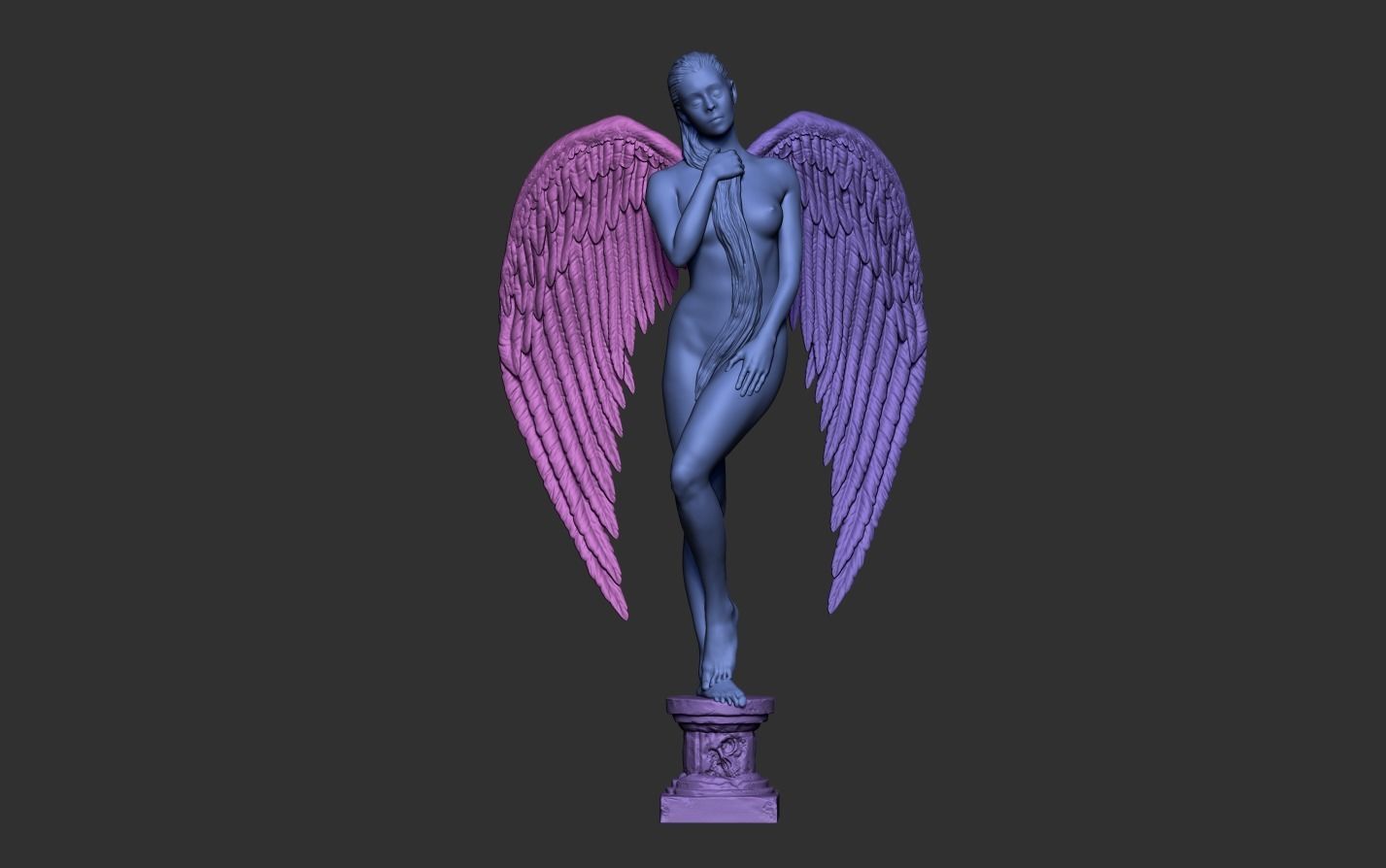 Angel Statue 3D print model_19