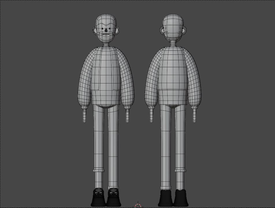 Male and Female cartoon characters base mesh Low-poly 3D model_19