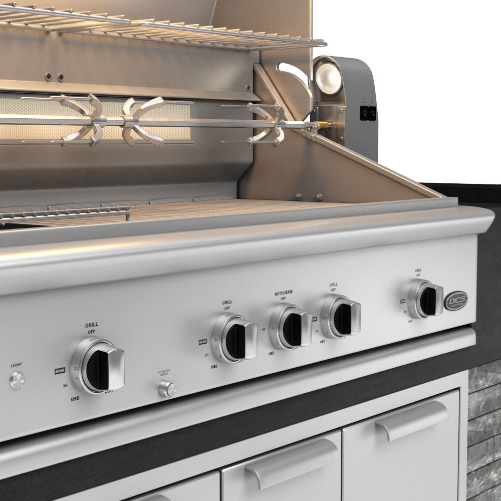 DCS gas grill series 9 Rotisserie and Charcoal with Power Burner 3D model_2