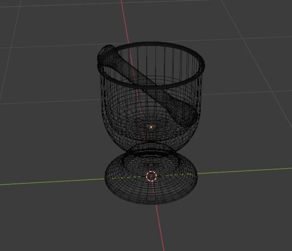 Rusted Mortar and Pestle Low-poly 3D model_10