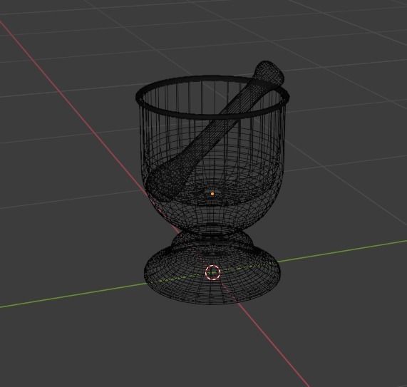 Rusted Mortar and Pestle Low-poly 3D model_8