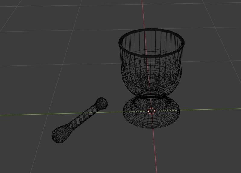 Rusted Mortar and Pestle Low-poly 3D model_9