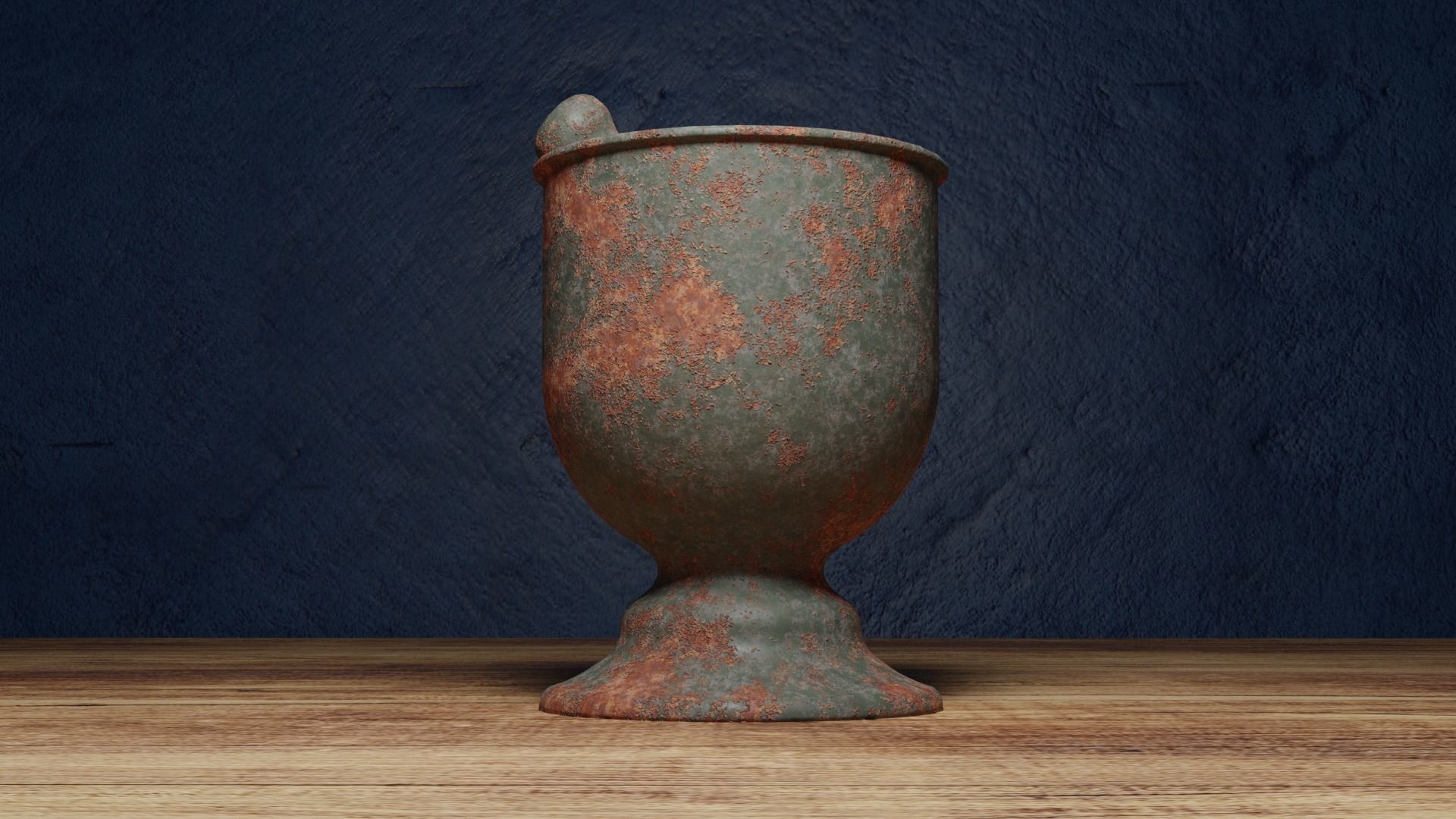 Rusted Mortar and Pestle Low-poly 3D model_6