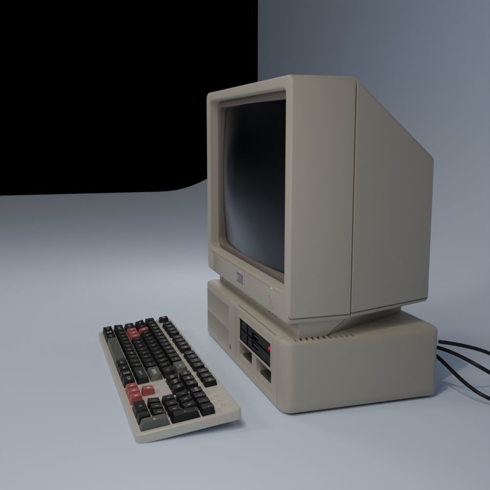 Retro IBM Computer 3D model_3