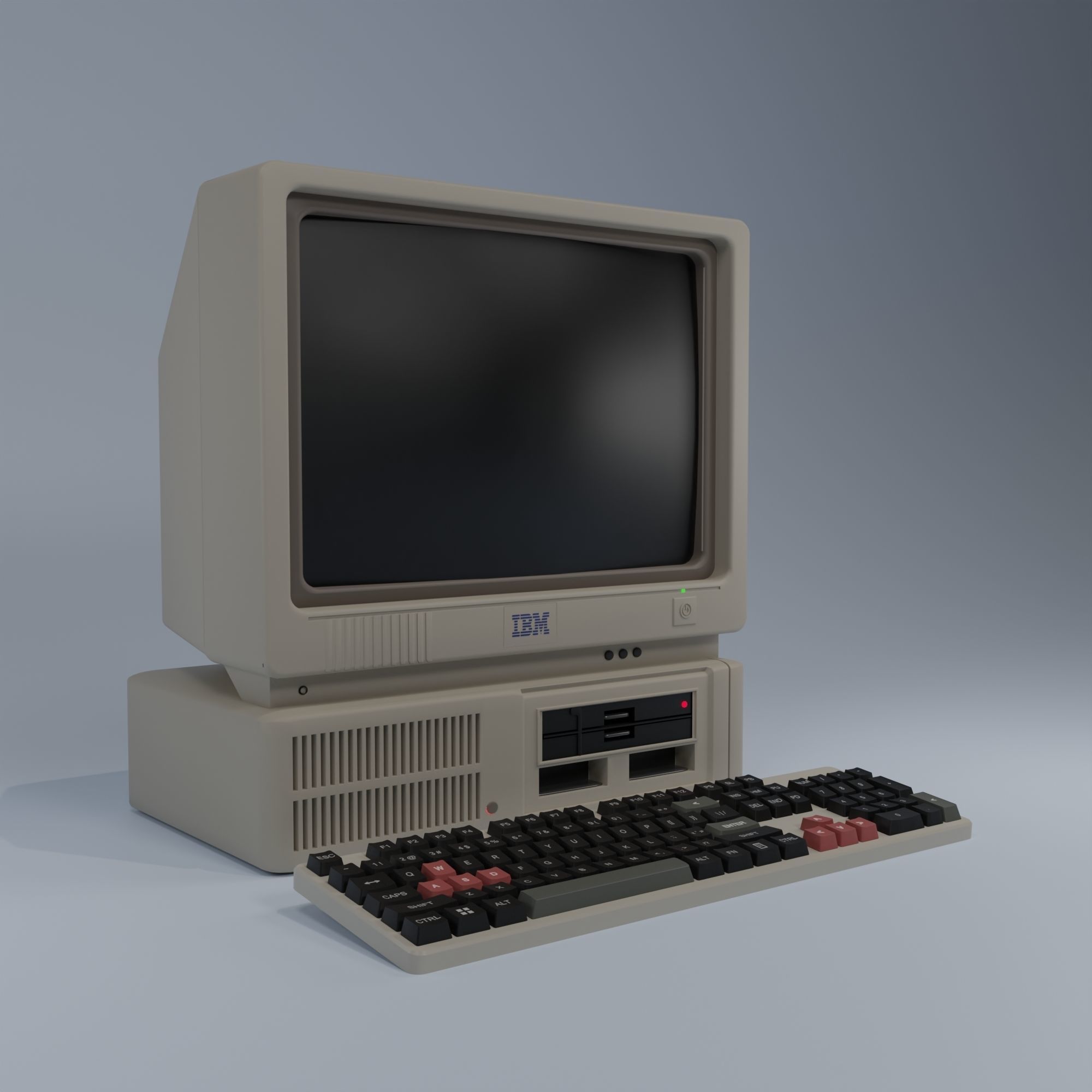 Retro IBM Computer 3D model_1