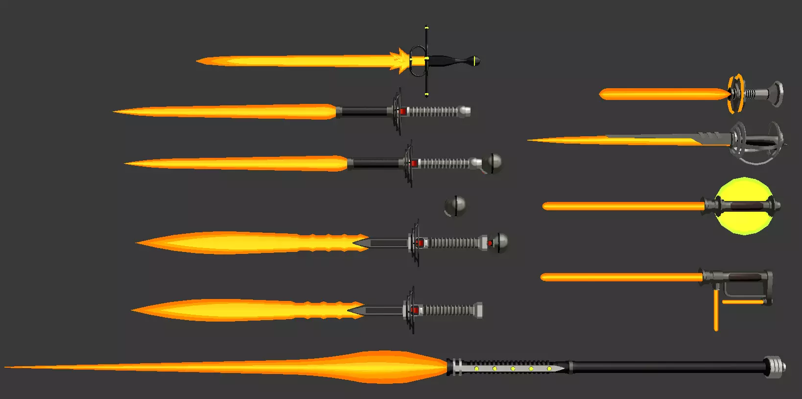 8 Beam Swords Low-poly 3D model