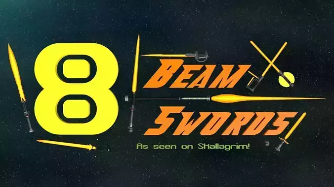 8 Beam Swords Low-poly 3D model