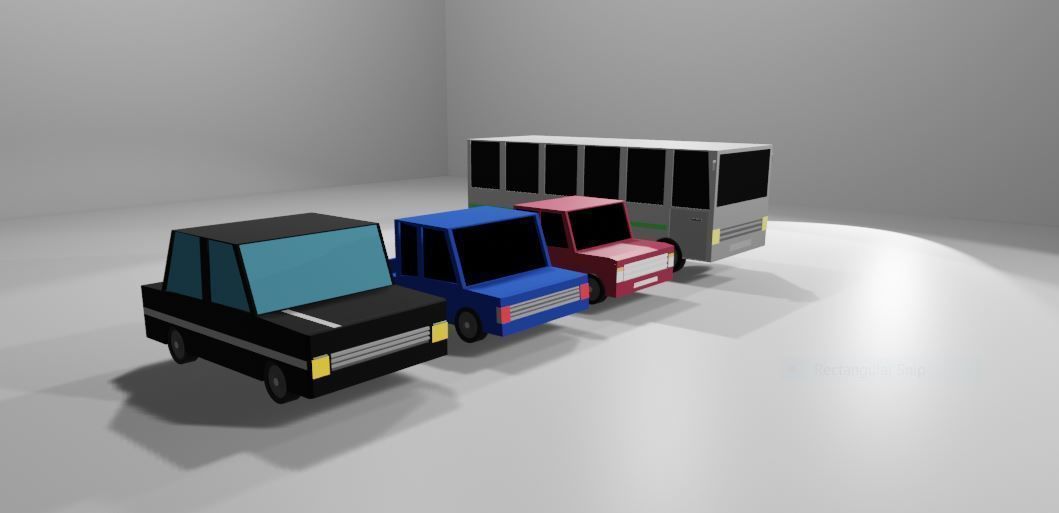 Vehicles three different colored Free low-poly 3D model_7