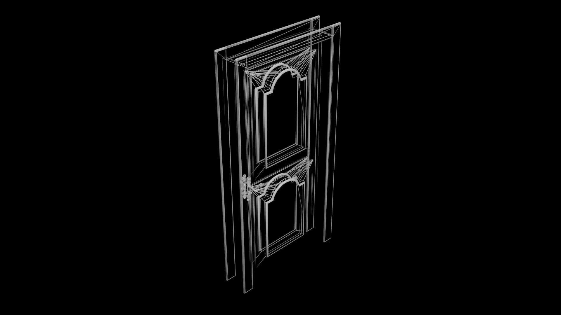 the door wooden 3D model_5
