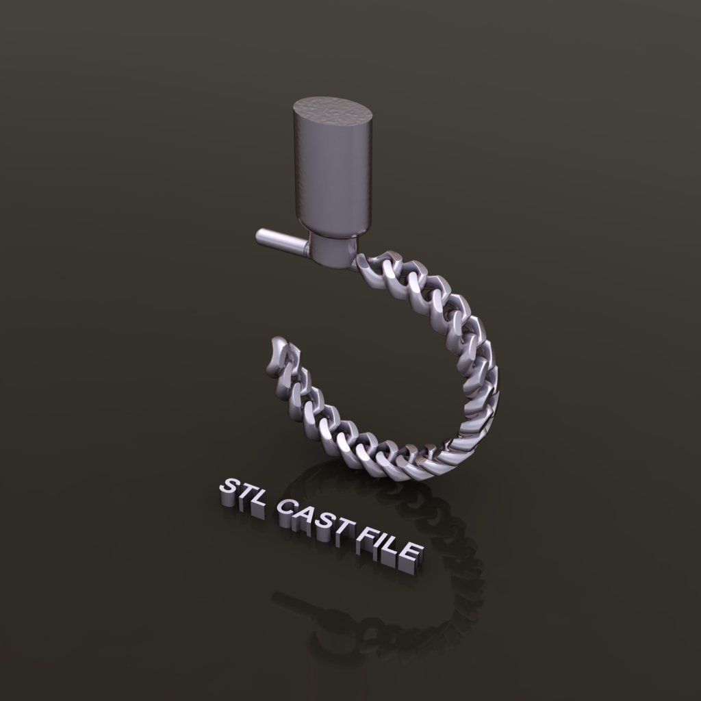 Earring Hoop Hermes Style Link Open Back 11mm Inside Diameter 3D print model_8