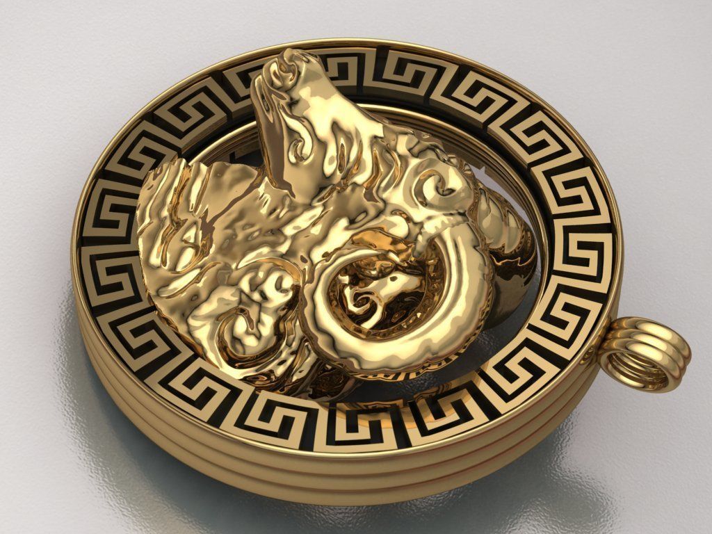 Aries Pendant  3D print model_5