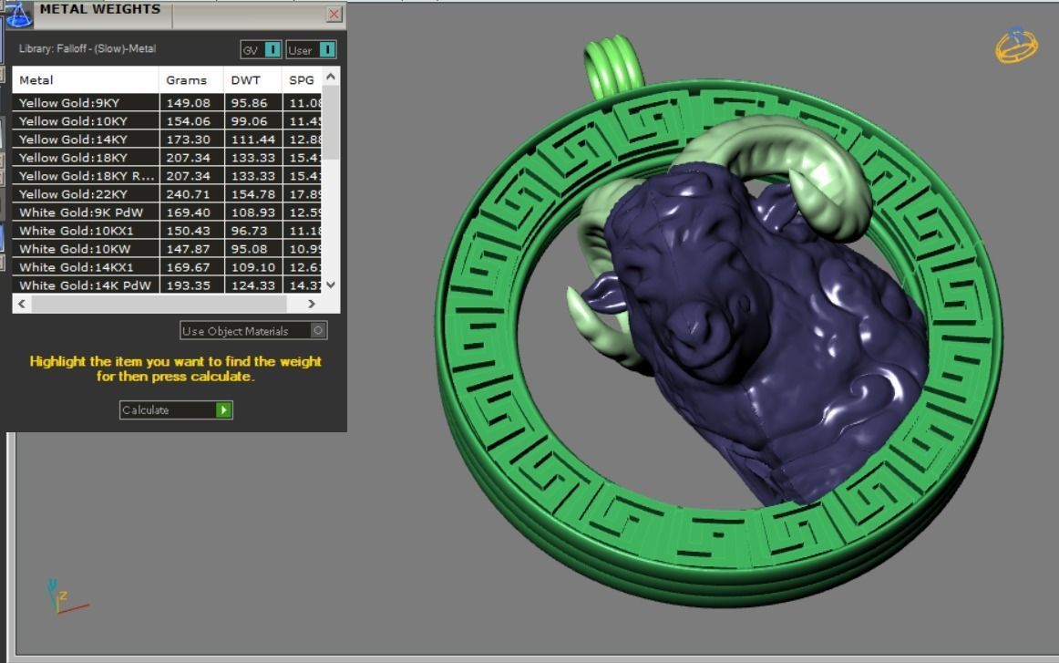 Aries Pendant  3D print model_21