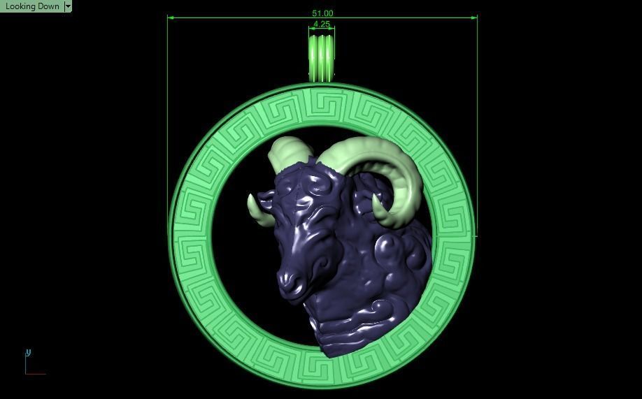 Aries Pendant  3D print model_11