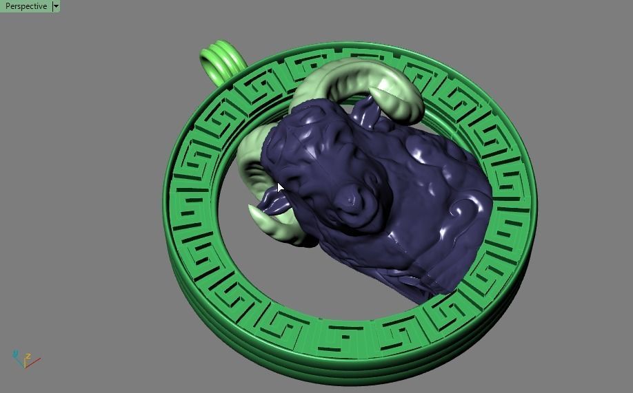 Aries Pendant  3D print model_14