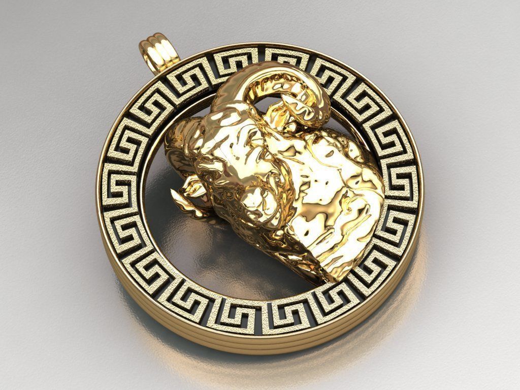 Aries Pendant  3D print model_2