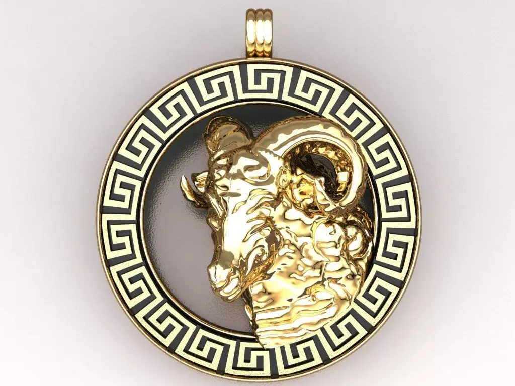 Aries Pendant  3D print model_0