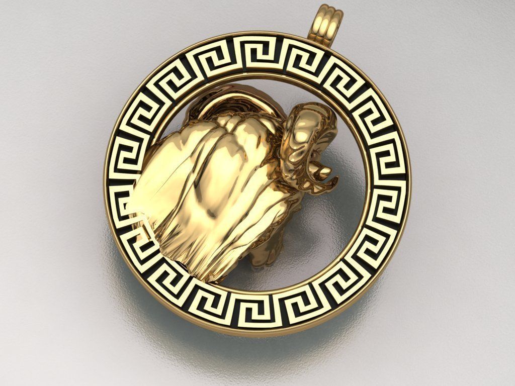 Aries Pendant  3D print model_9