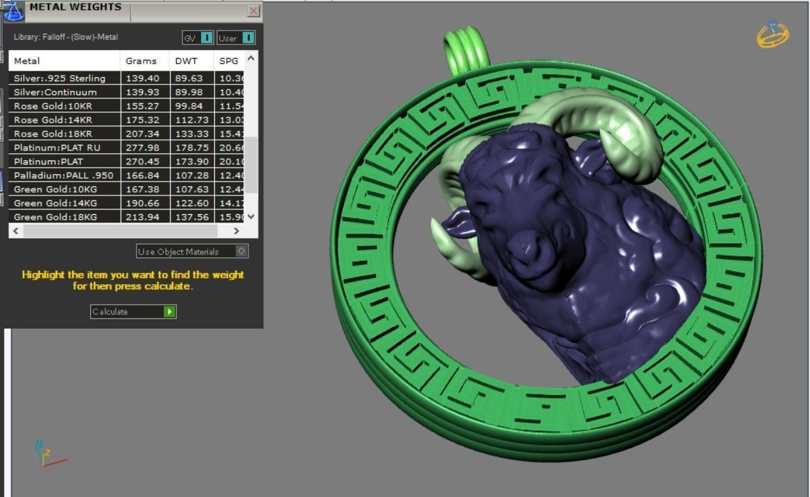 Aries Pendant  3D print model_20