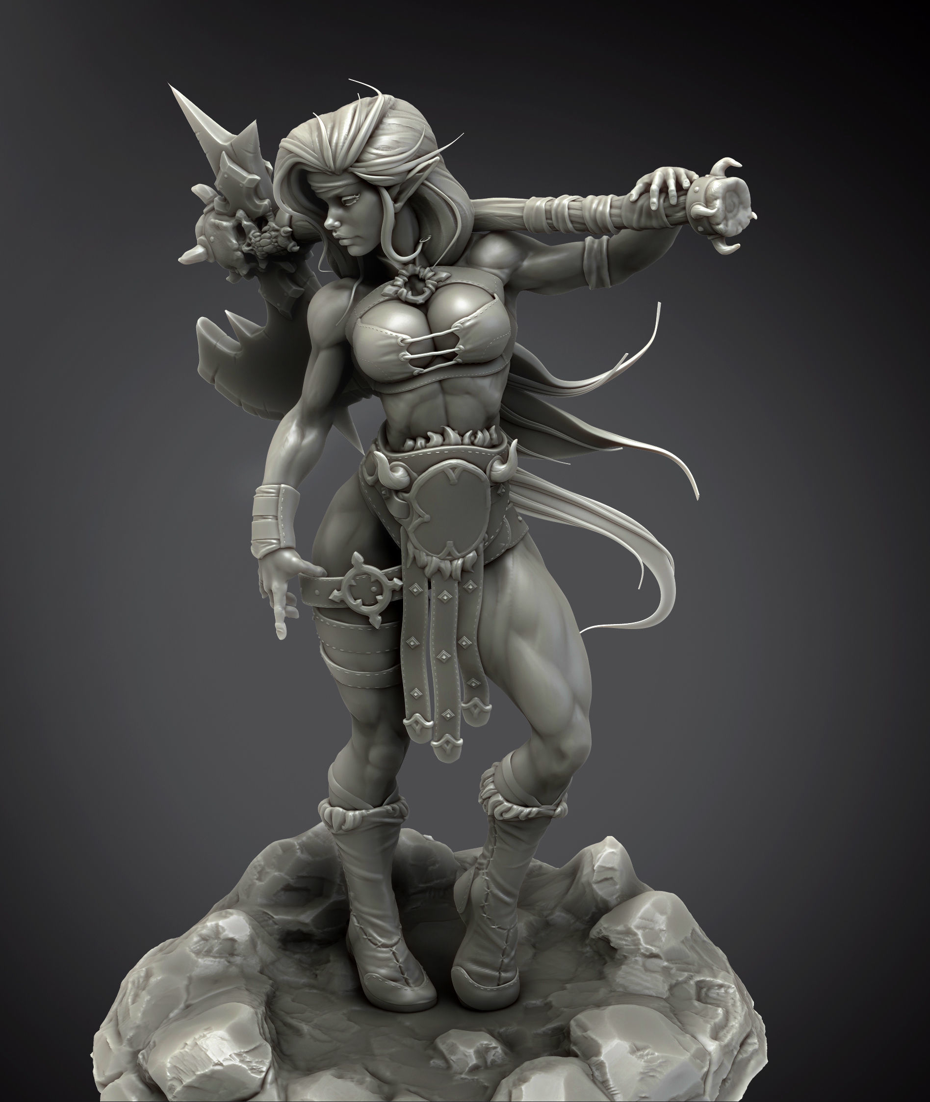 Elf Axe Warrior 3D print model_2