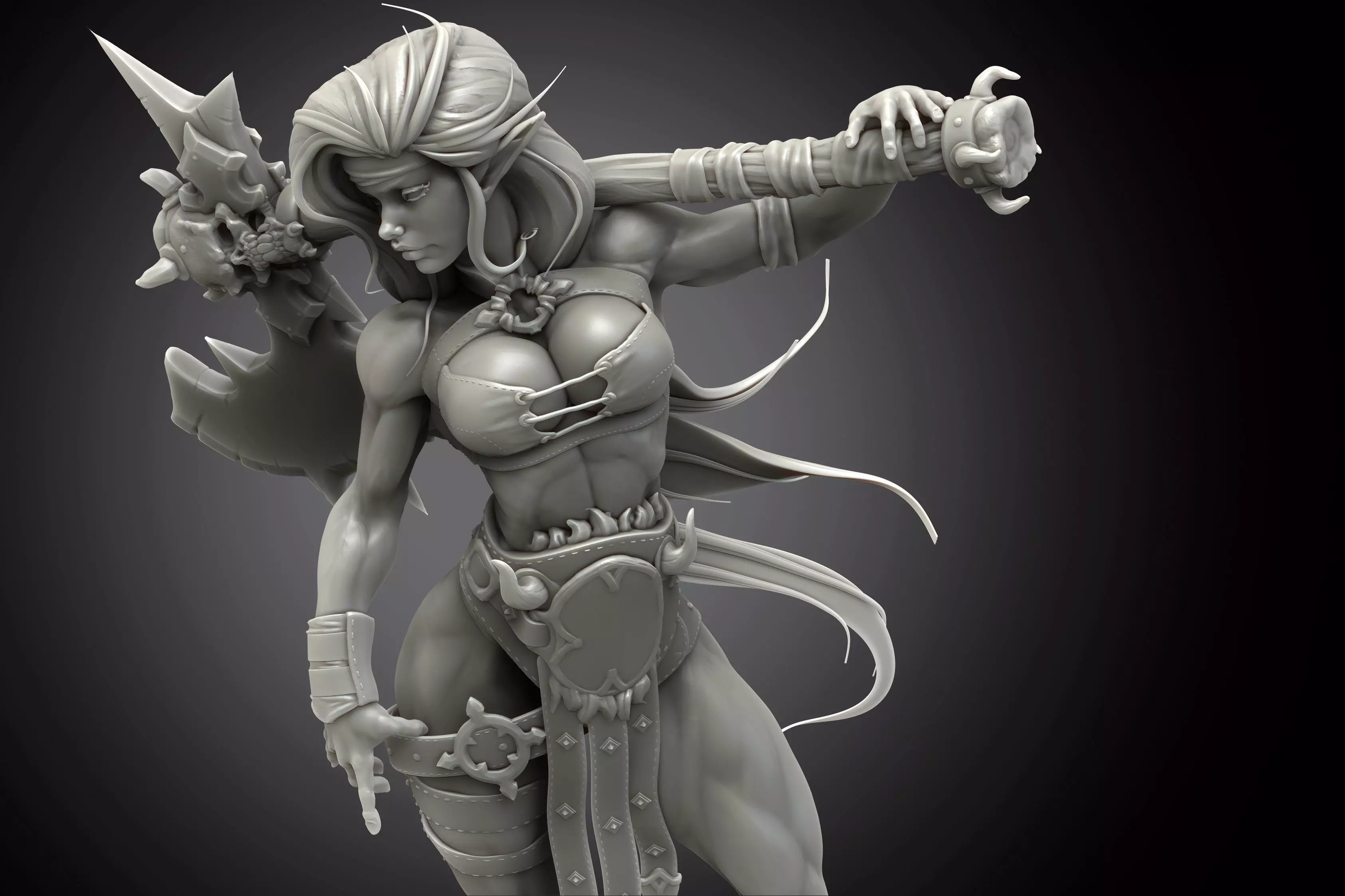 Elf Axe Warrior 3D print model_0