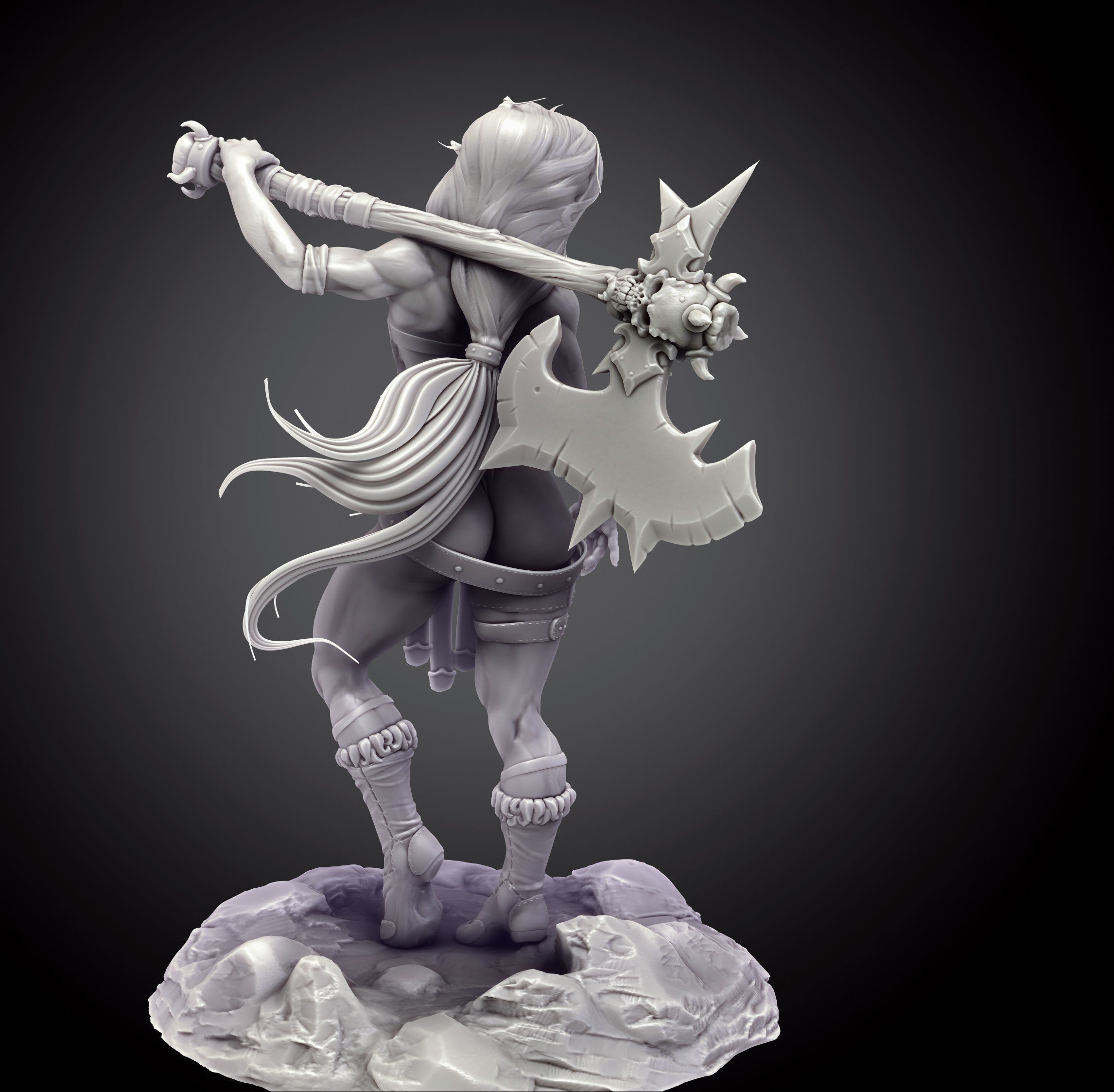 Elf Axe Warrior 3D print model_3