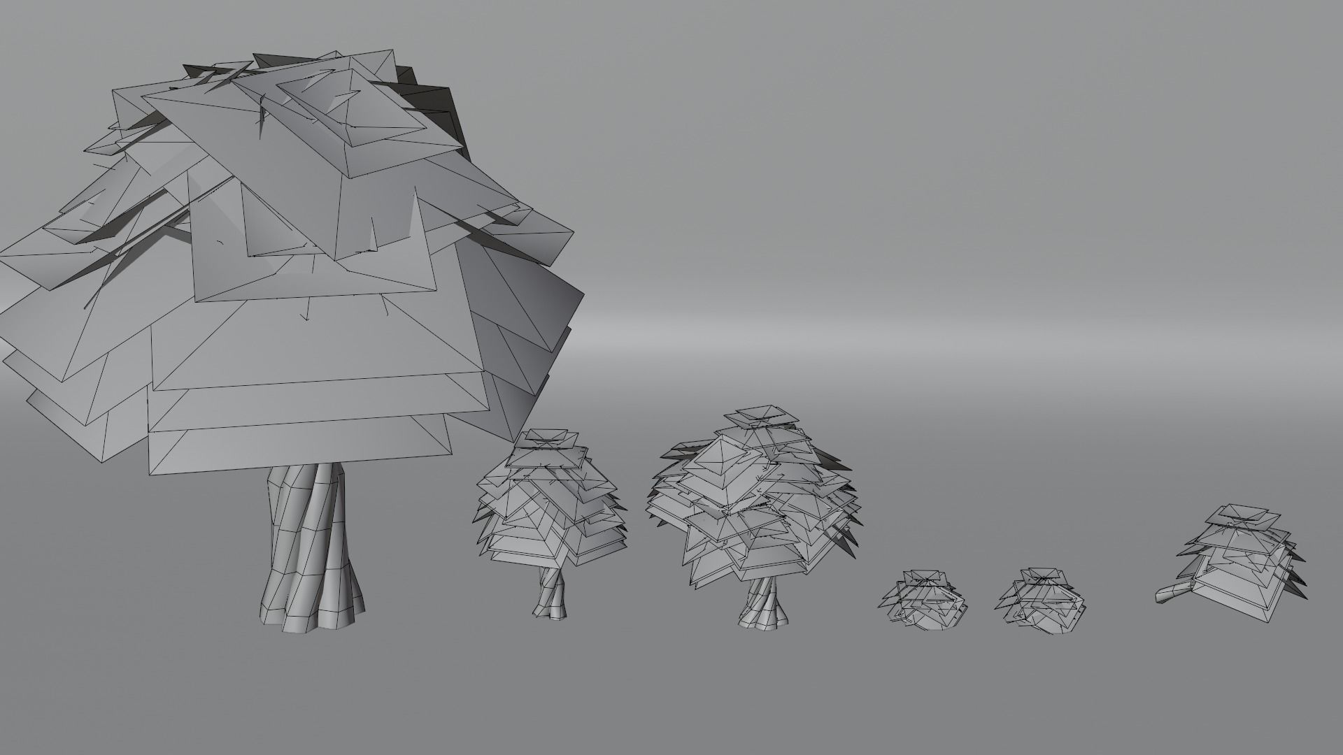 lowpoly stylized tree pack Low-poly 3D model_6