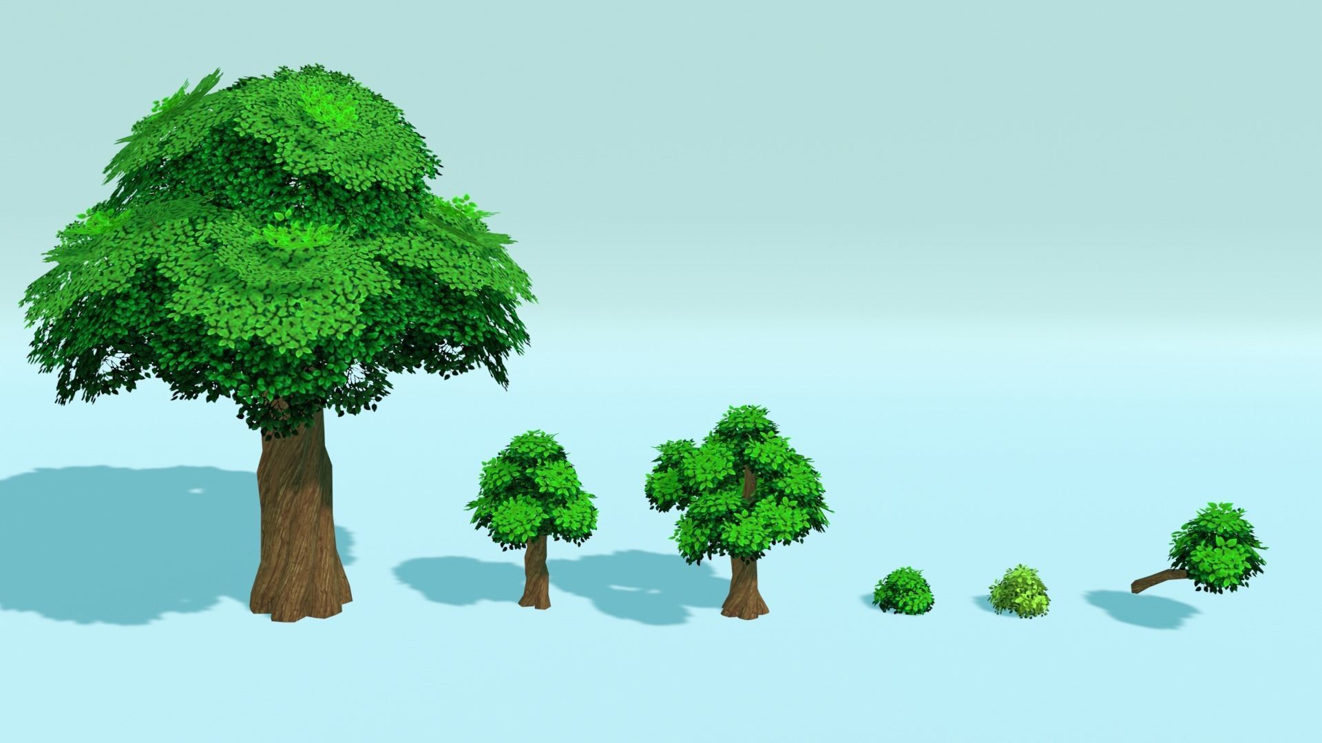 lowpoly stylized tree pack Low-poly 3D model_4