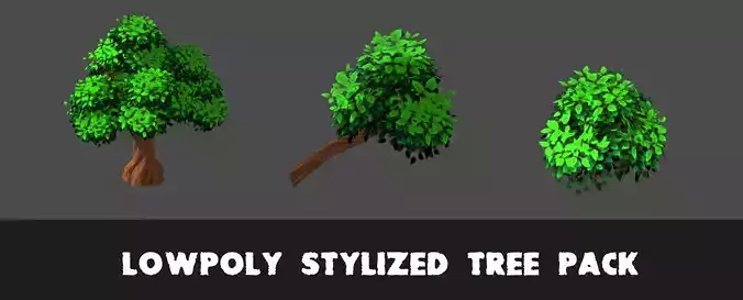 lowpoly stylized tree pack Low-poly 3D model