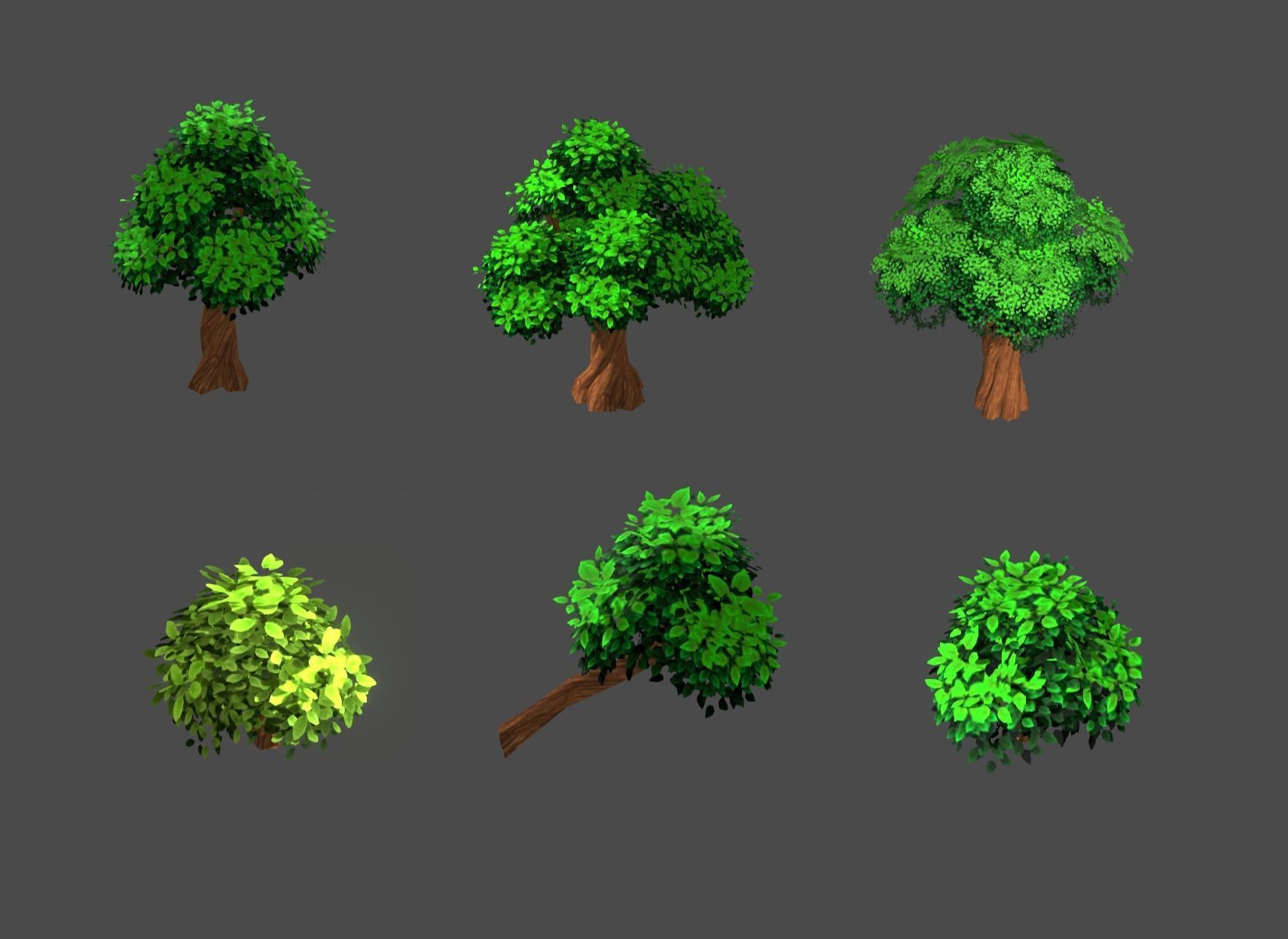 lowpoly stylized tree pack Low-poly 3D model_3