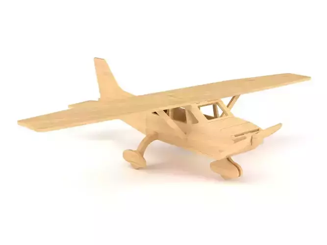 Wooden toy airplane 07