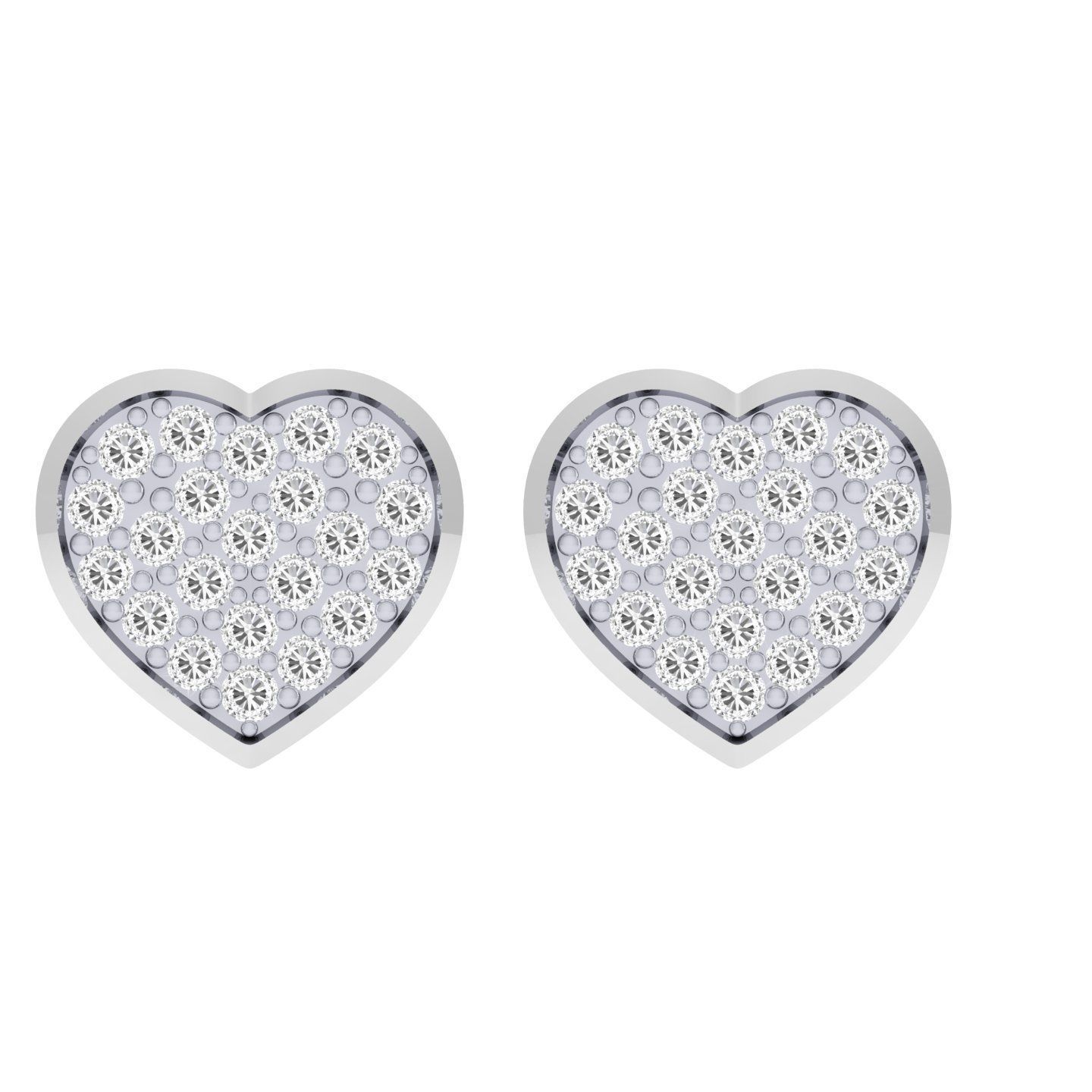 Women Heart Earrings 3dm stl render detail 3D print model_3