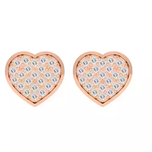 Women Heart Earrings 3dm stl render detail  3D print model
