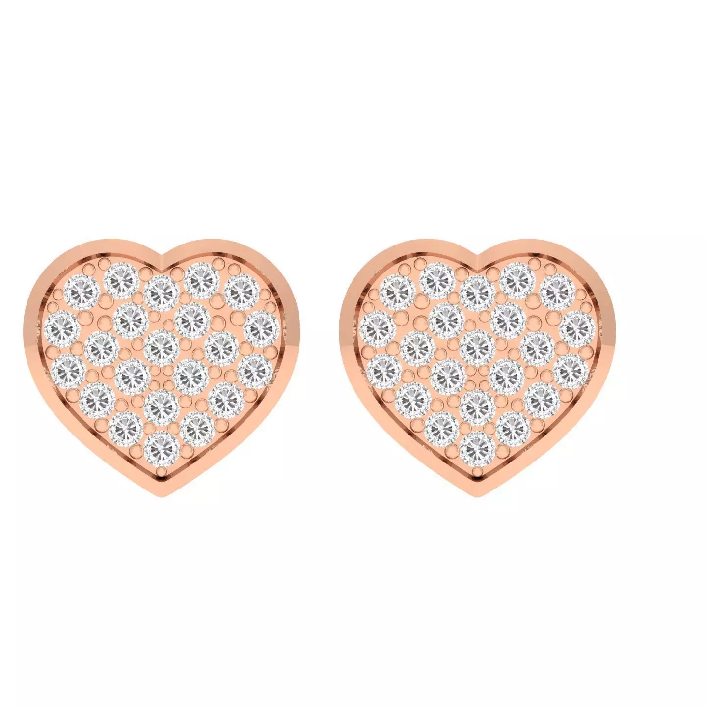 Women Heart Earrings 3dm stl render detail 3D print model_0