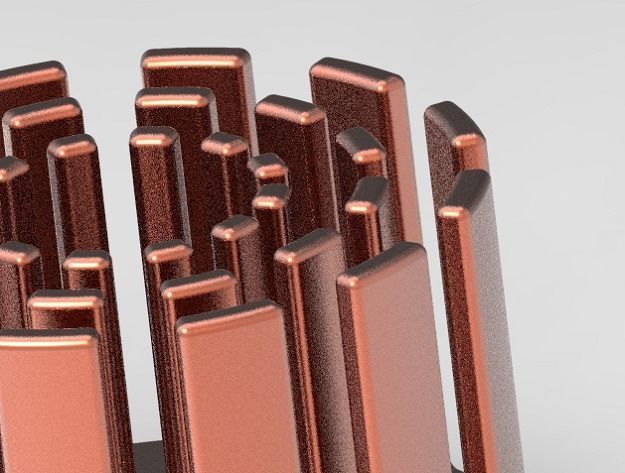 Round Copper Heat Sink 3D print model_1