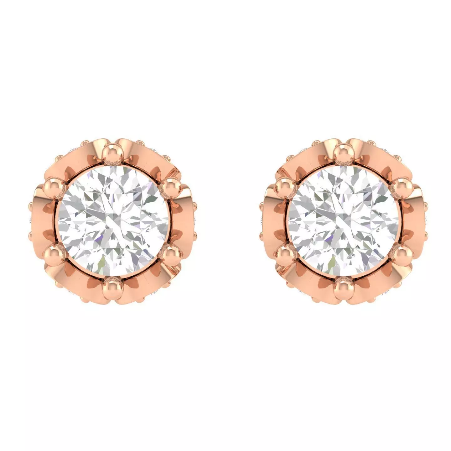 Women Round Earrings 3dm stl render detail 3D print model