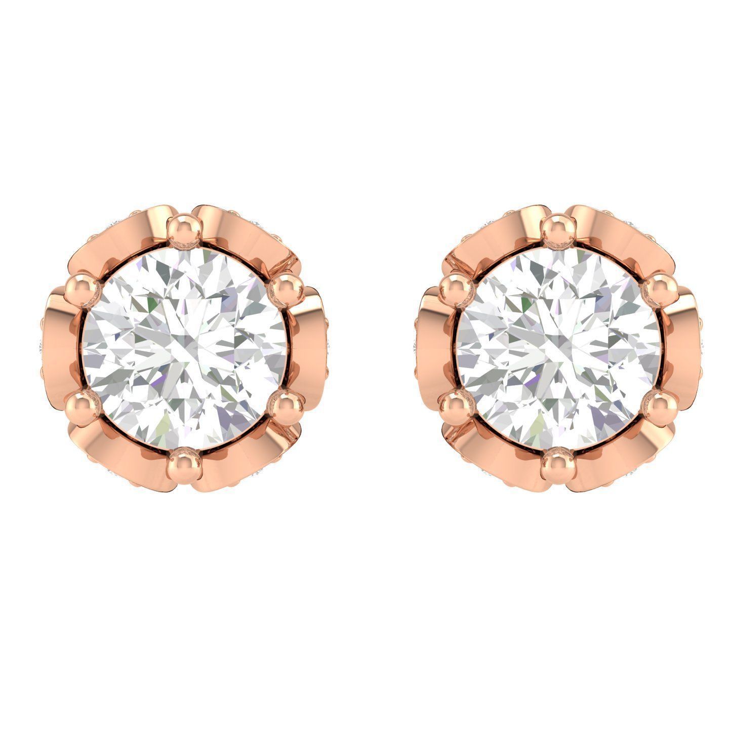 Women Round Earrings 3dm stl render detail