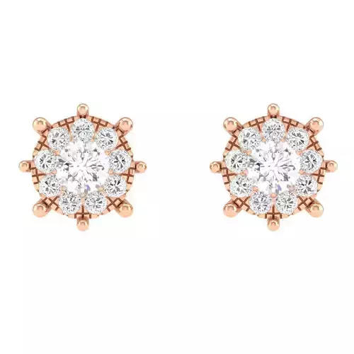 Women Round Earrings 3dm stl render detail 