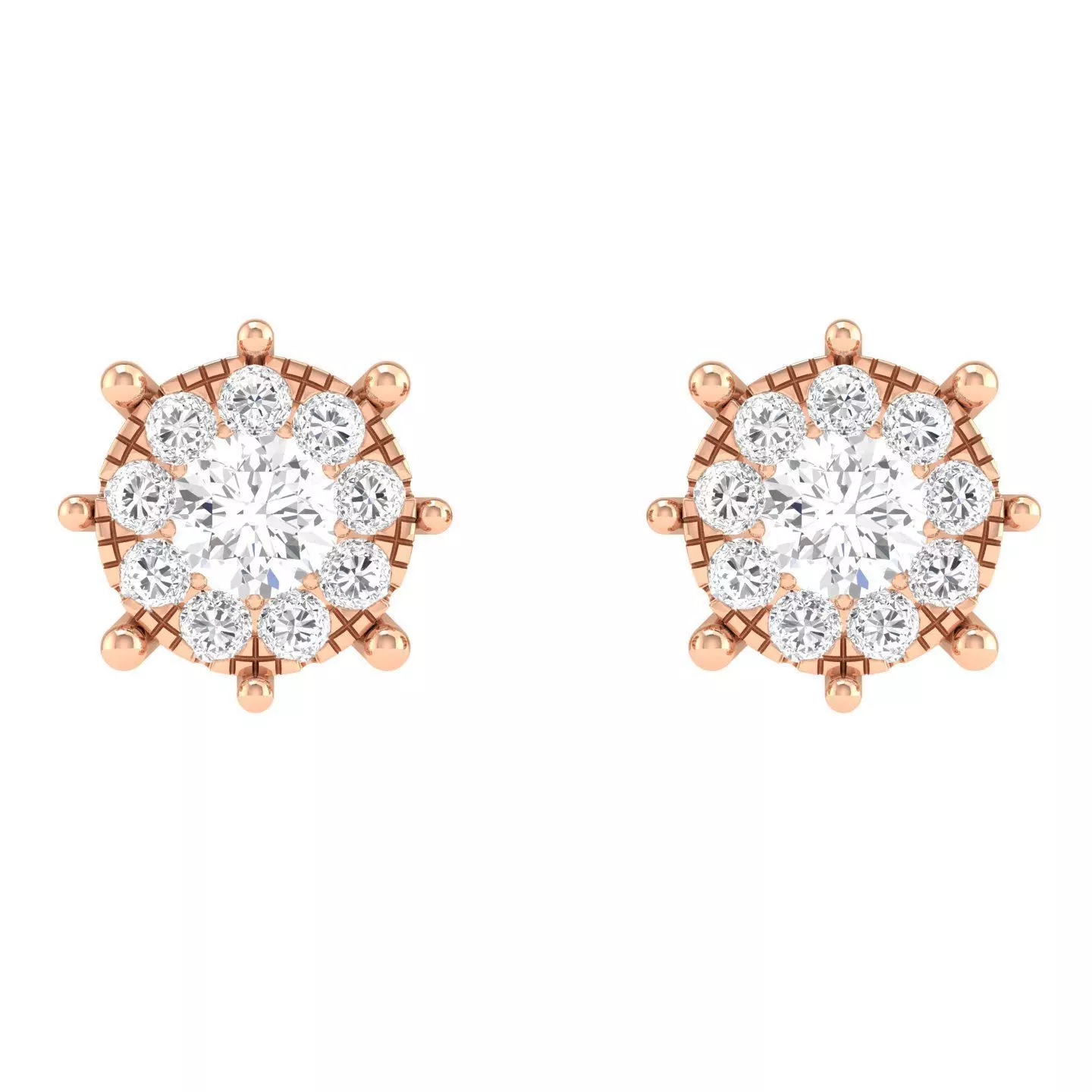 Women Round Earrings 3dm stl render detail 3D print model