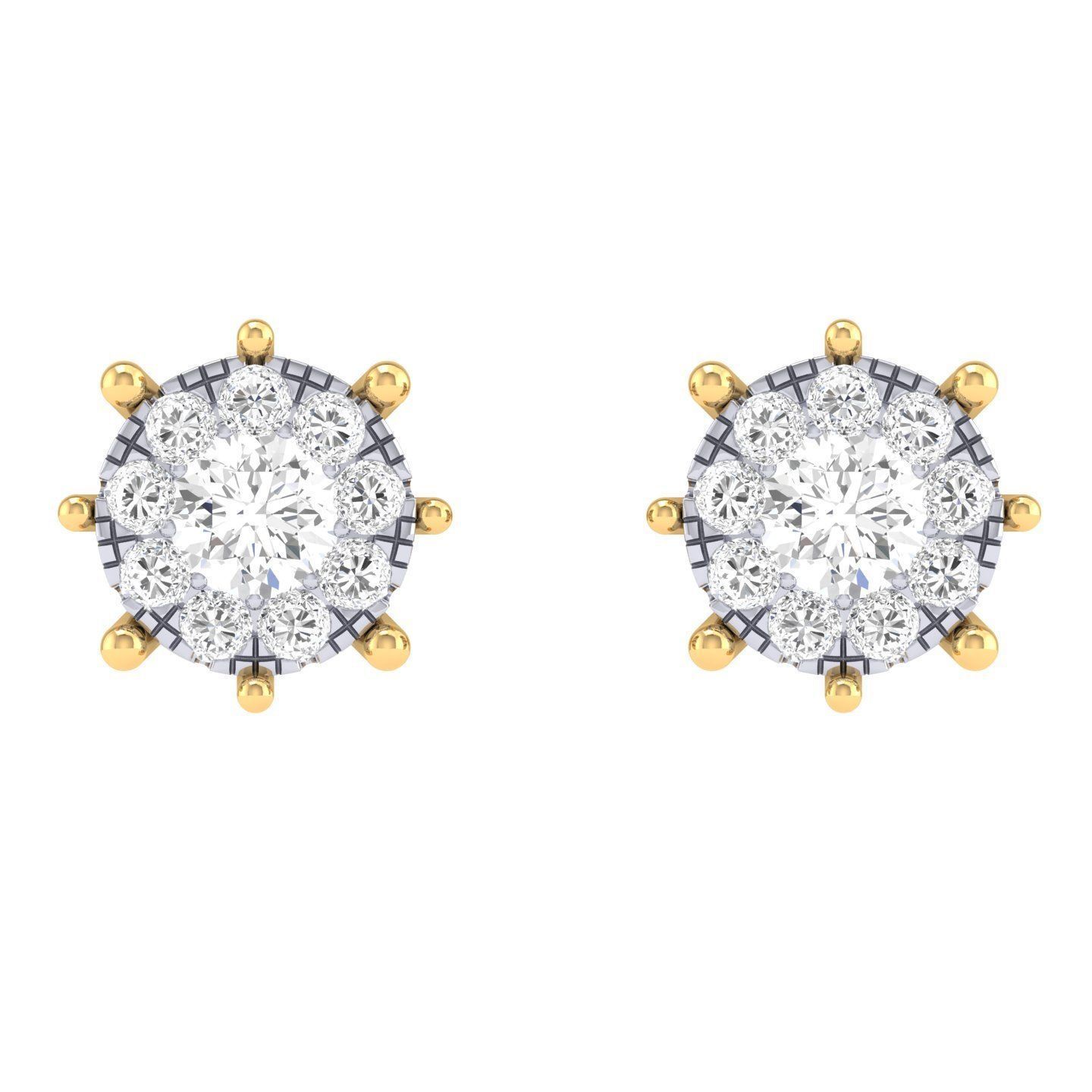 Women Round Earrings 3dm stl render detail 3D print model_6