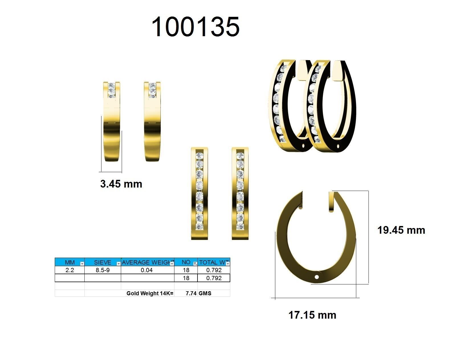 Women Earrings 3dm stl render detail  3D print model_9