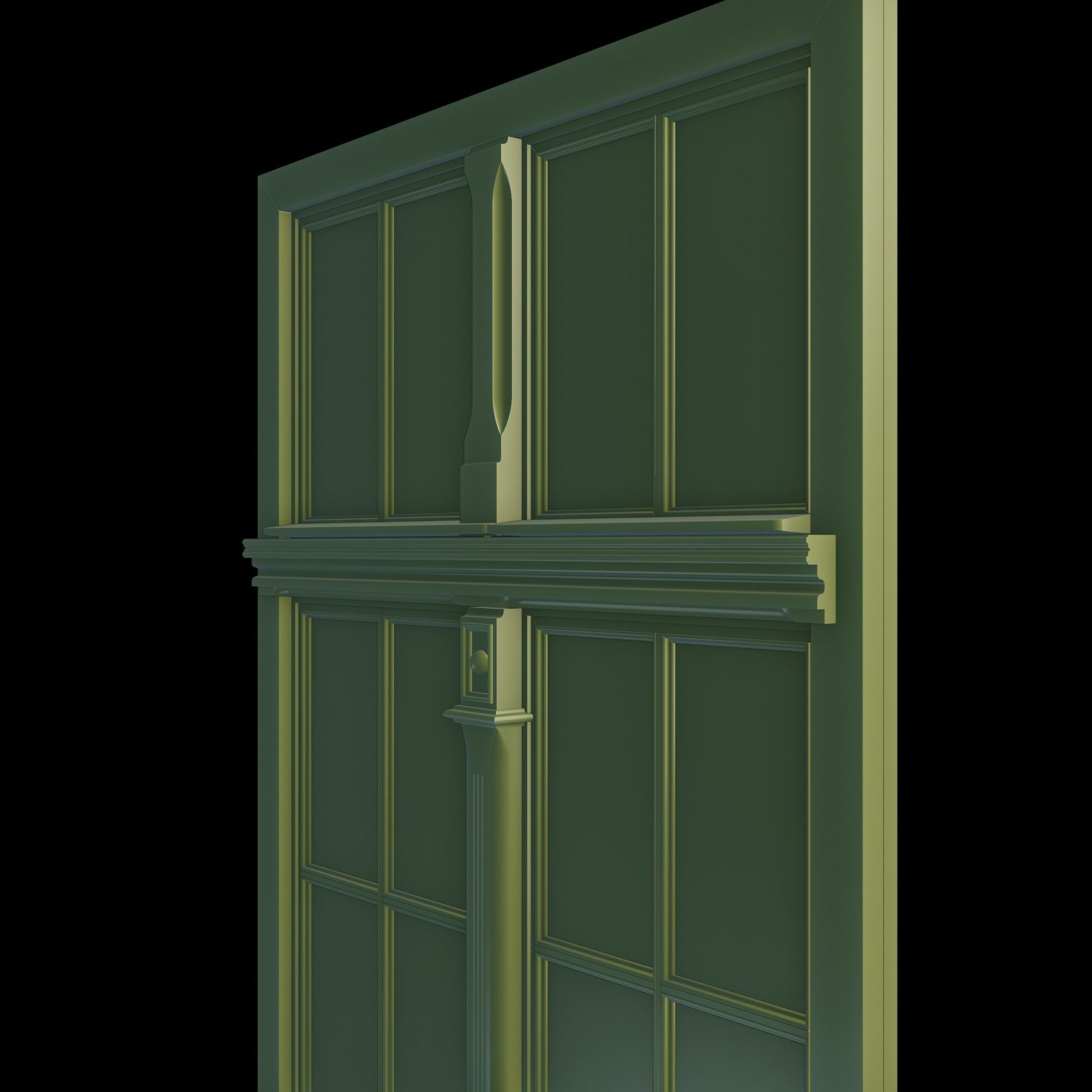 Classic wooden window - model A2 3D model_8