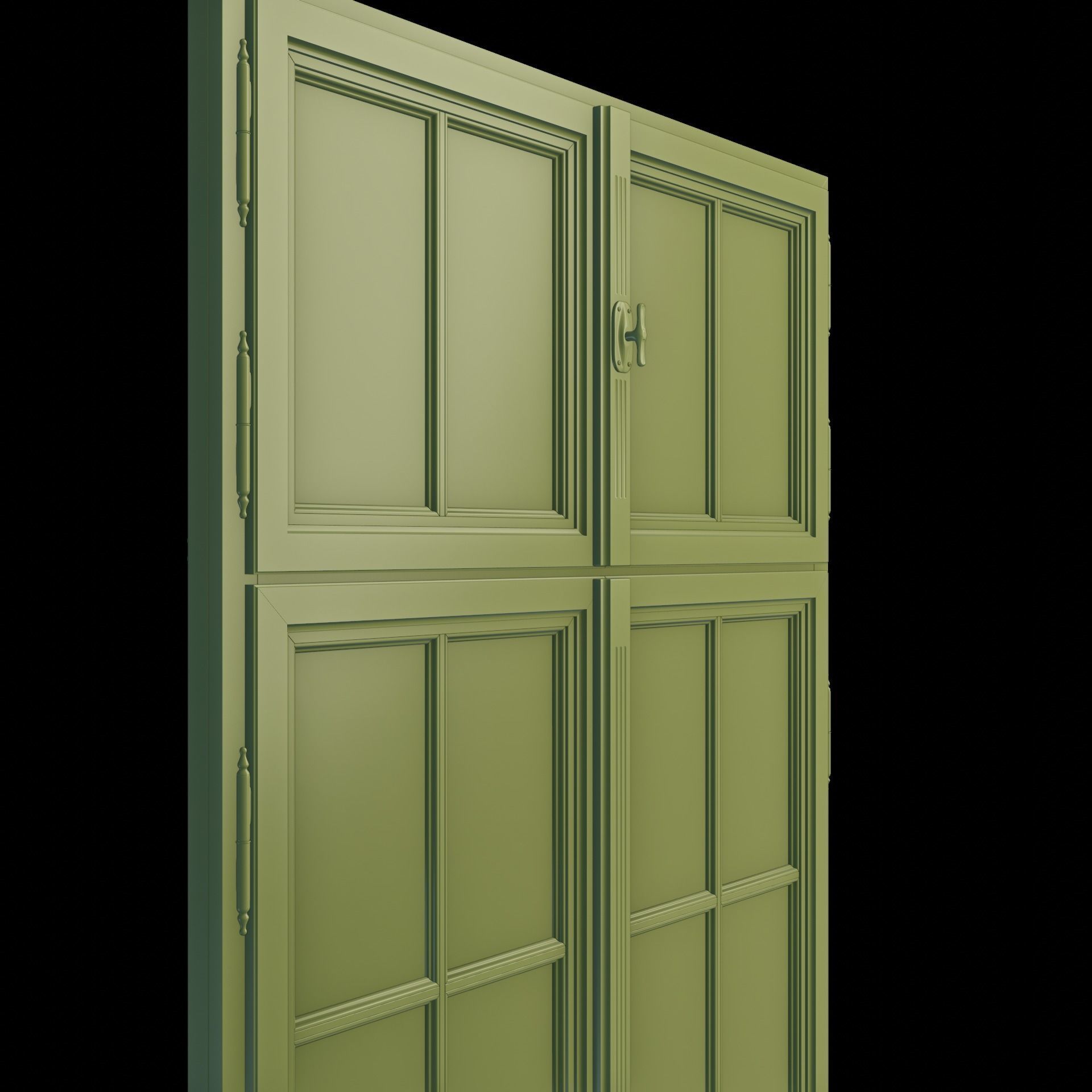 Classic wooden window - model A2 3D model_5