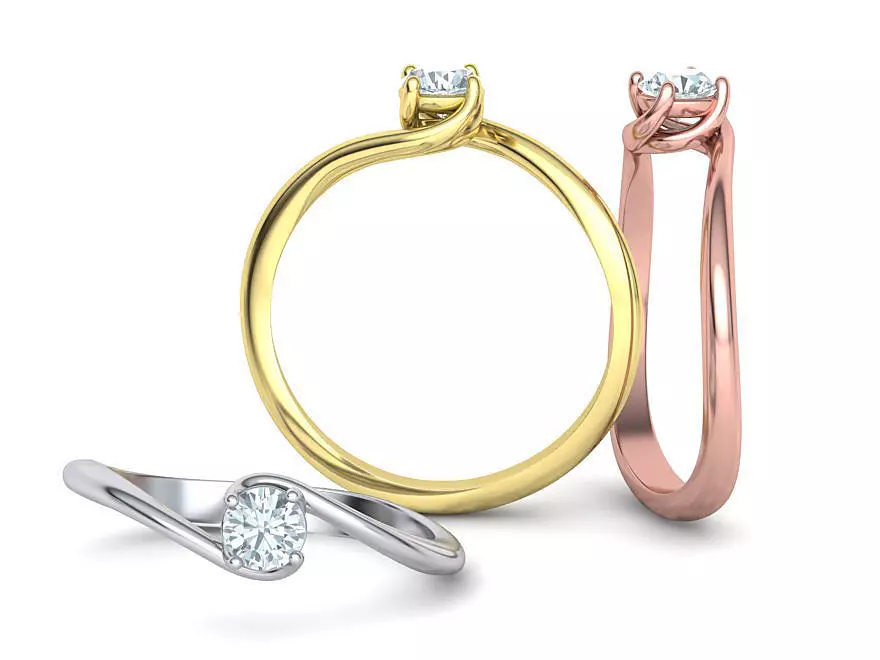 Paradise Engagement ring Solitaire ring 4mm stone 3D print model